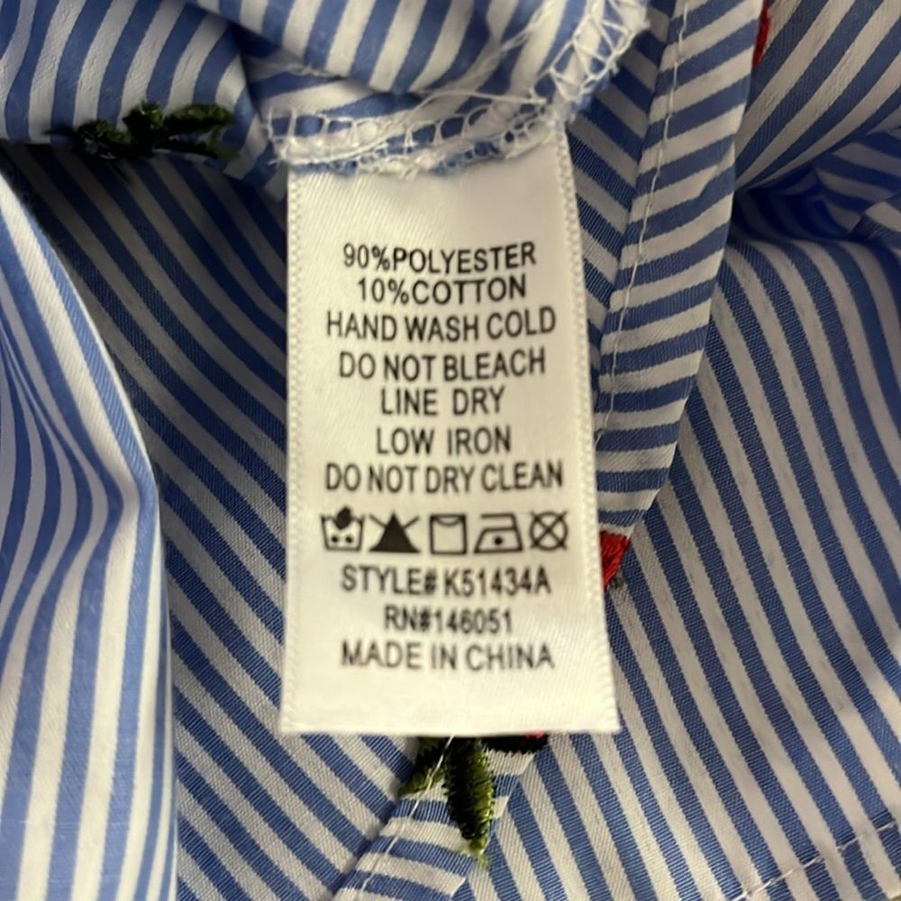 Monteau girl Sz 10(M) Stripped with Floral Embroidery Belted Shirt Dress NWOT - Picture 10 of 10